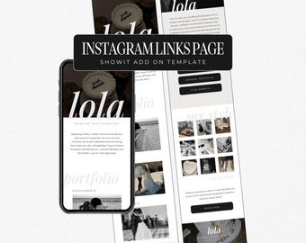 Instagram Link in Bio Template for Wedding Photographers | Showit Template Add On Template | Instagram Landing Page | Photography Portfolio