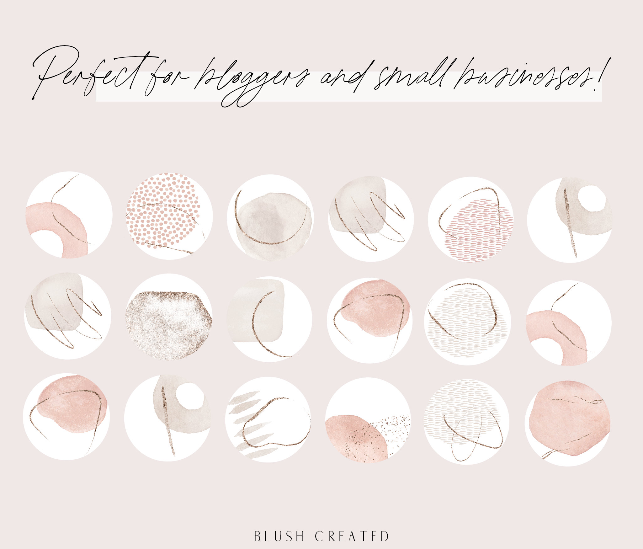 Pink and Gold Instagram Story Highlight Covers for Bloggers Etsy