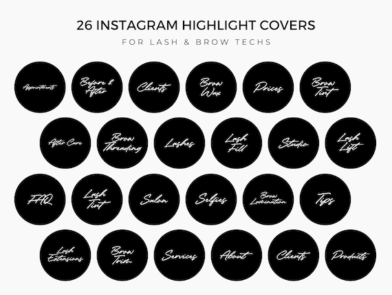 Brow and Lash Instagram Highlight Covers | Instagram Feed | Instagram Followers | Brand Kit | Instagram Icon