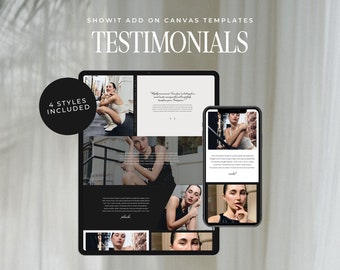 Testimonial Bundle Showit Templates | Showit Canvas Template | Website Template | Testimonial Template | Landing Page | Client Reviews