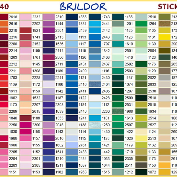 Brildor Stickgarn PB40 - 1000m Kone - 286 Farben