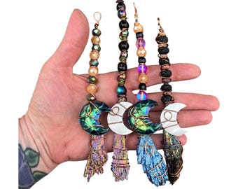 Aura kyanite witches brooms pendant wands