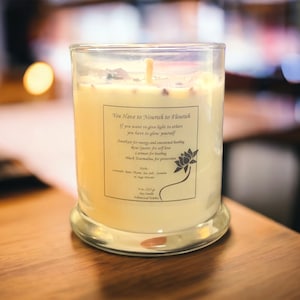 9 oz Self Care &quot;You have to Nourish to Flourish&quot; Soy Candle Rose, Jasmine and Lavender