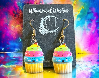 Miniature cupcake earrings posts or hooks