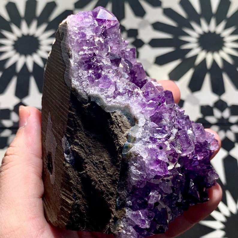 Amethyst and Calcite Standing Cluster