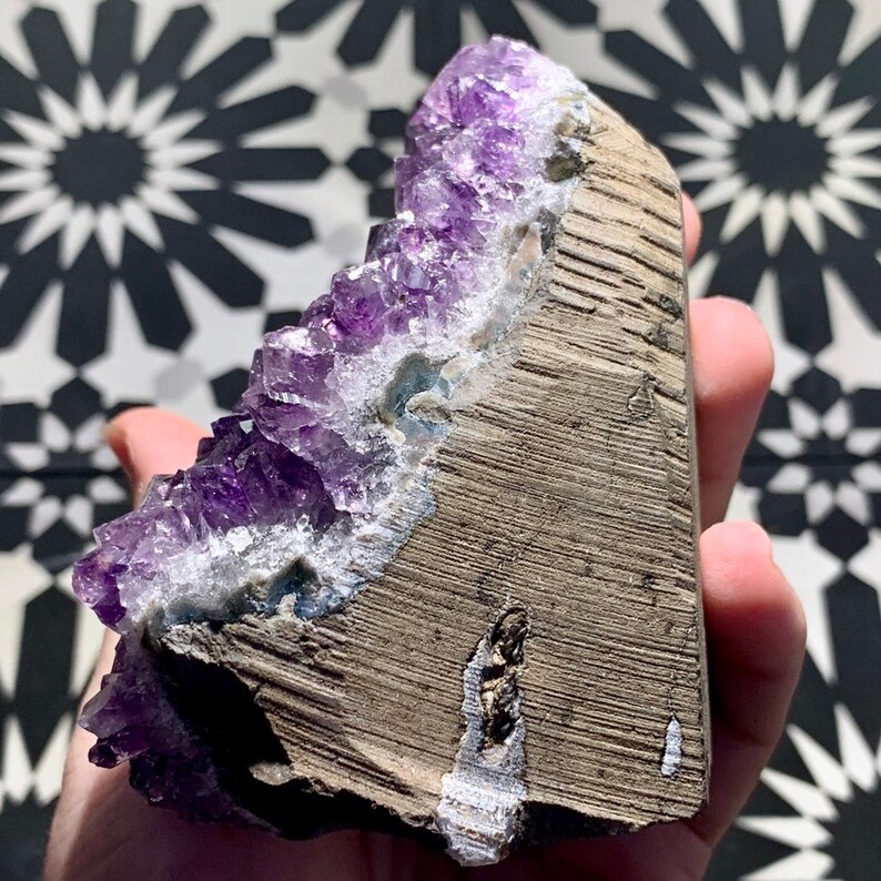 Amethyst and Calcite Standing Cluster
