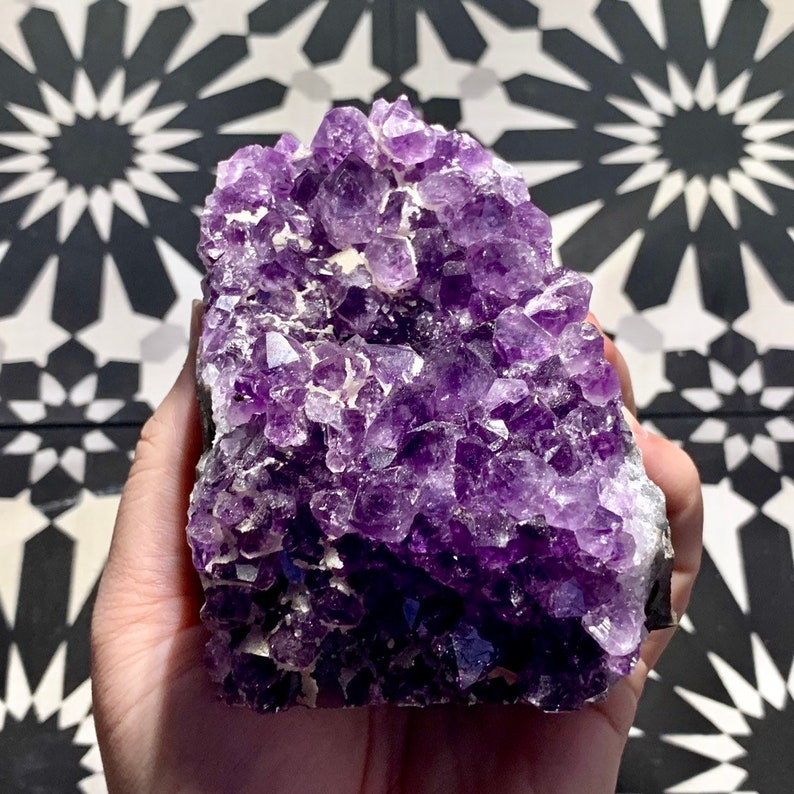 Amethyst and Calcite Standing Cluster