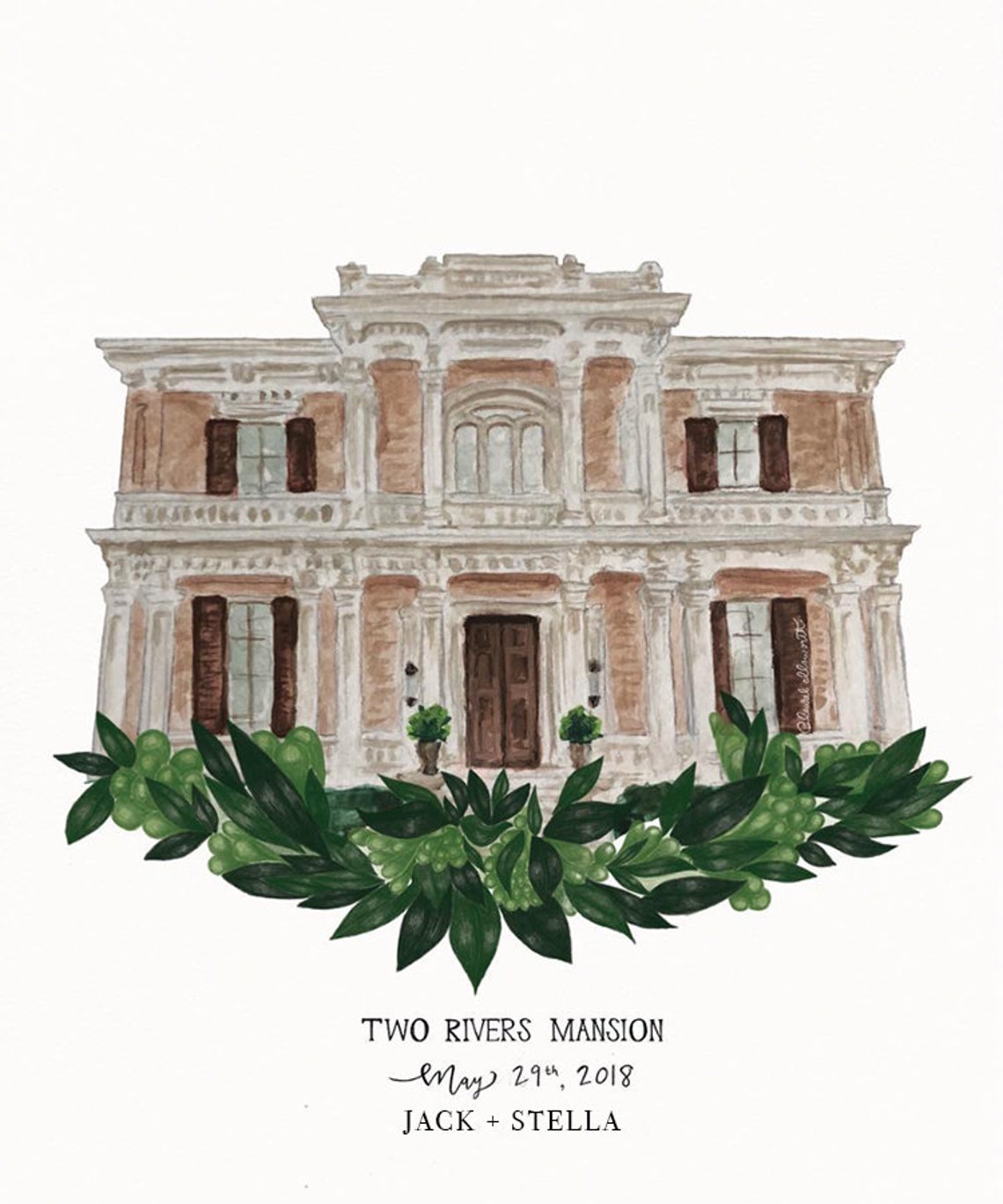 Wedding Venue Illustration Etsy