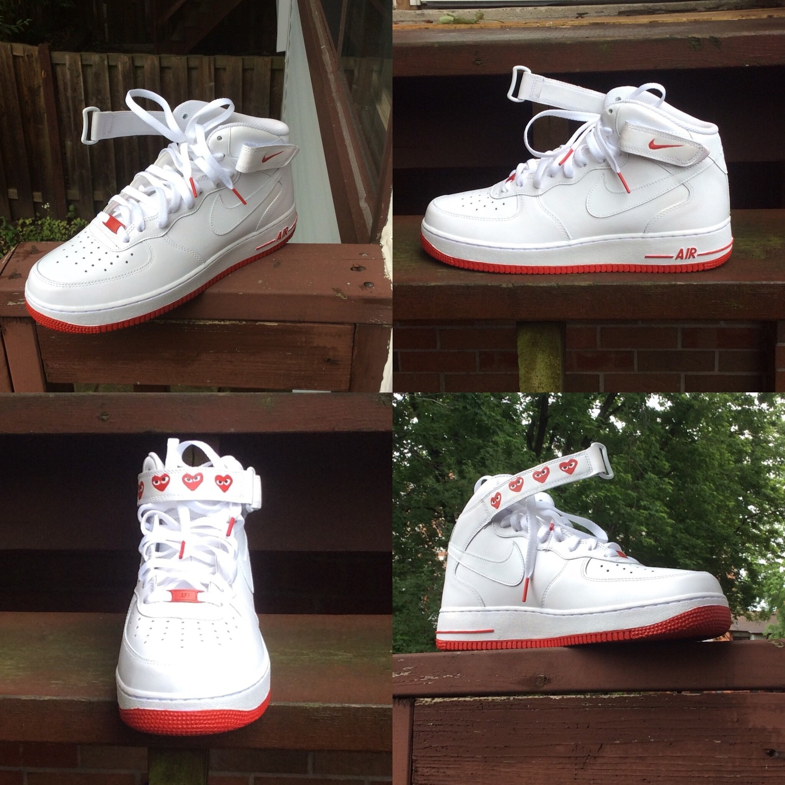 Nike AF1 Mid's x CDG OG Customs with Sole | Etsy