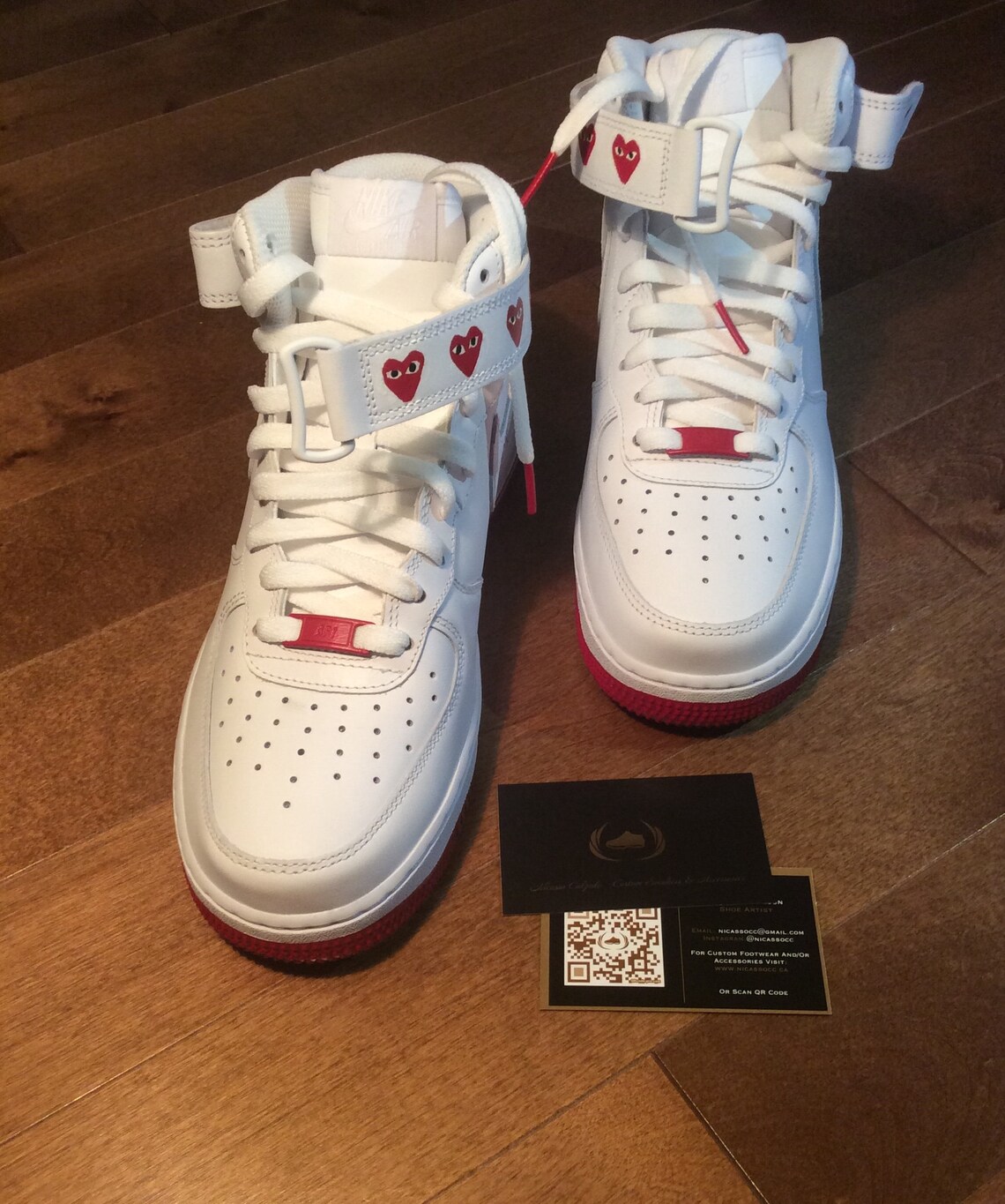 Nike AF1 Mid's x CDG OG Customs with Sole | Etsy