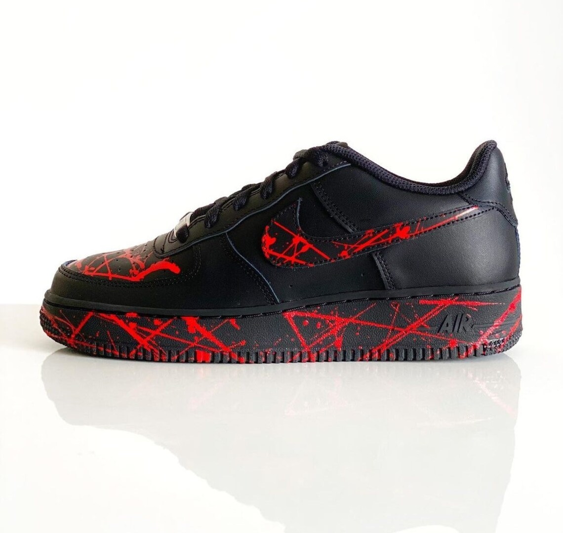 nike af1 red and black