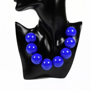 10 28mm Royal Blue Chunky Resin Round Acrylic Gumball Bubblegum Large Plastic Beads ExcitedContent