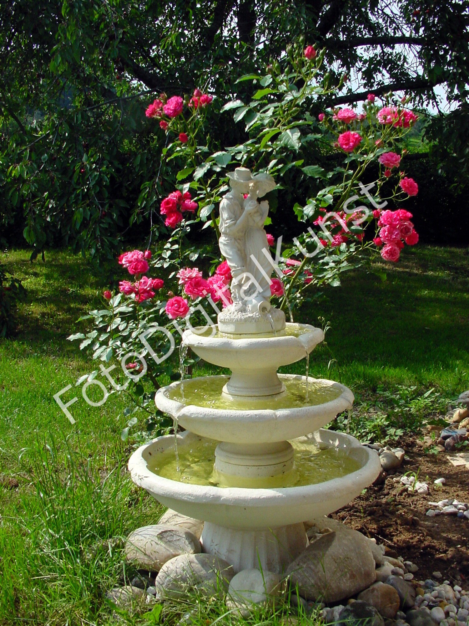 Fountain with roses / photo photography photo file Etsy