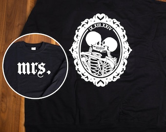 Bluza Mrs., Spersonalizowana bluza Mrs., Bluza Eternally Yours, Alternatywna/Gotycka bluza ślubna, Do daty ślubu Til Death