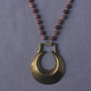 Vintage Horse Brass Pendant Necklace