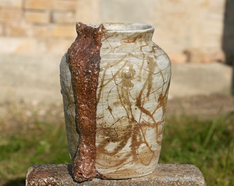 Wabi sabi vase / Wood fired stoneware ceramics / handmade pottery, wabi sabi gift, Christmas gift