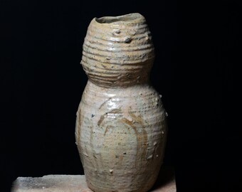 Handmade stoneware vase / Ash glazed wabi sabi pottery / Wedding gift / Christmas homeware gift