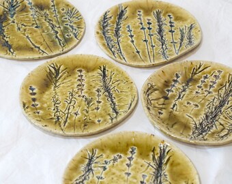 Тарелки с отпечатками растений. Тарелка с оттиском растений. Тарелочка с отпечатками растений. Глиняная тарелка с отпечатками растений