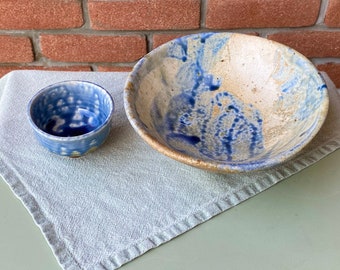 Stoneware plate and teabowl / Bowl and cup