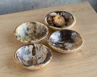 Set of four stoneware tapas bowl, rustic ash-glazed pottery bowl, handmade ceramic bowl, serving bowls, dinnerware, cereal bowls