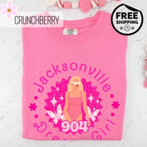 Comfort Colors © Jacksonville Florida Barbie Tee, Duval County Shirt, Jax 904 Clothing, Y2K Style, Retro Fashion, Fun Wear