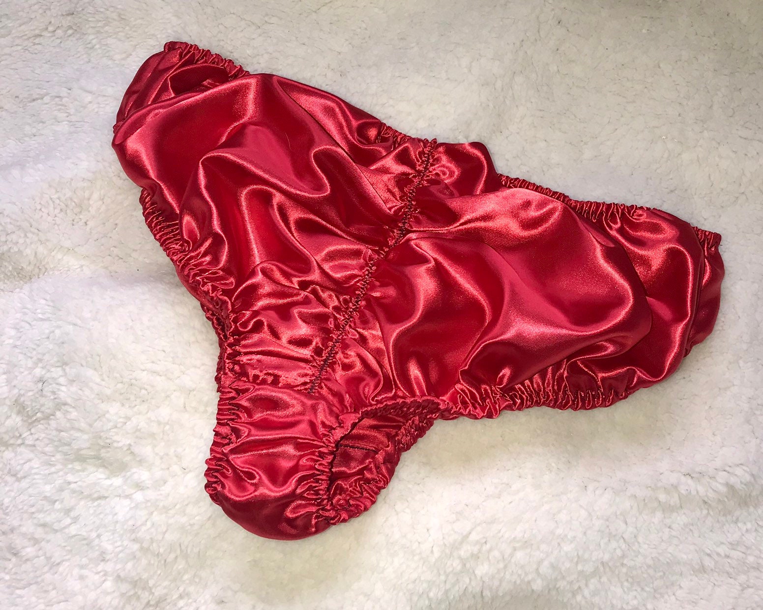 Satin Ruched Bottom Panties Etsy