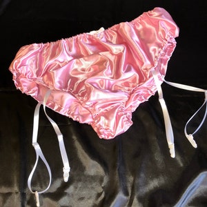 Satin suspender panties