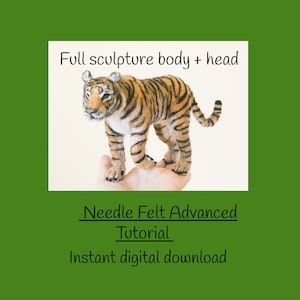 Pode incluir: Tutorial de feltro com agulha para criar uma escultura completa de um tigre, incluindo o corpo e a cabeça. O tutorial é um download digital instantâneo.