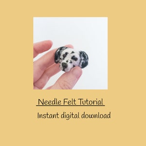 needle felt tutorial dalmatian head/face beginners step by step