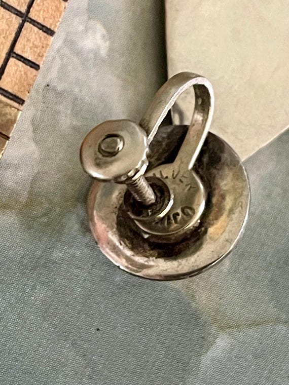 Mexico Silver Abalone Dangle/Drop Screw back Earr… - image 9