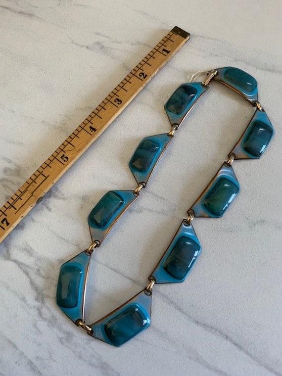 Kaye Denning Blue Bubble Enamel Necklace - Vintage - image 10