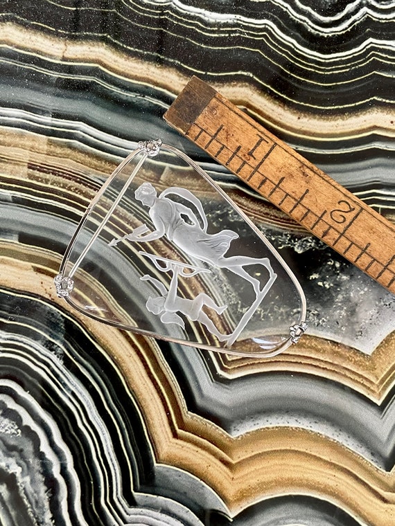 Whiting & Davis Intaglio Reversed Carved Crystal … - image 5