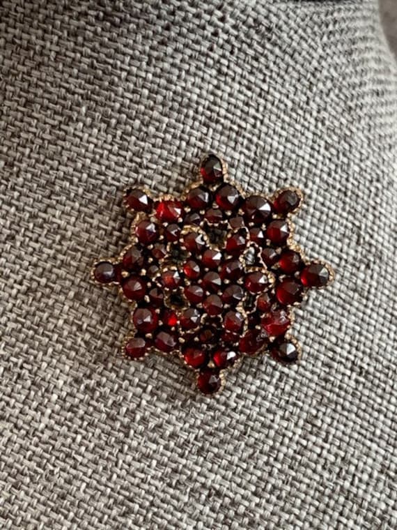 Bohemian Garnet Brooch Pin - Victorian - image 3