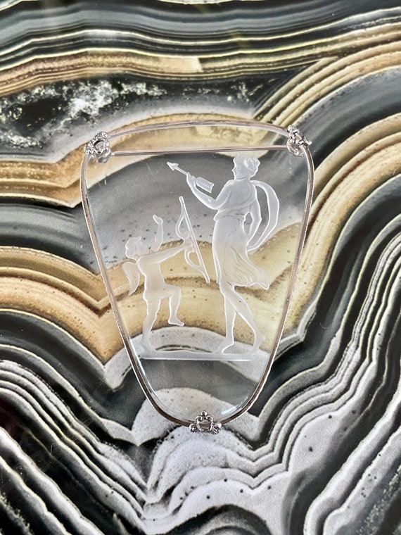 Whiting & Davis Intaglio Reversed Carved Crystal … - image 7