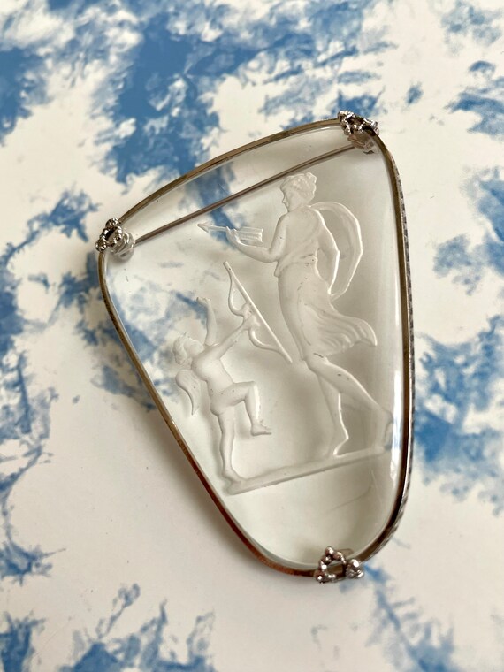 Whiting & Davis Intaglio Reversed Carved Crystal … - image 3