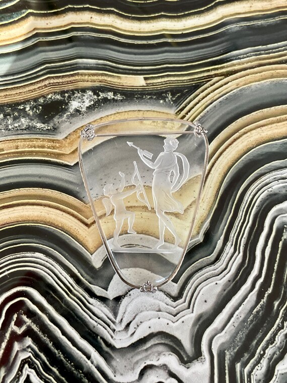 Whiting & Davis Intaglio Reversed Carved Crystal … - image 6