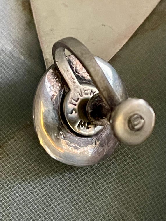 Mexico Silver Abalone Dangle/Drop Screw back Earr… - image 10