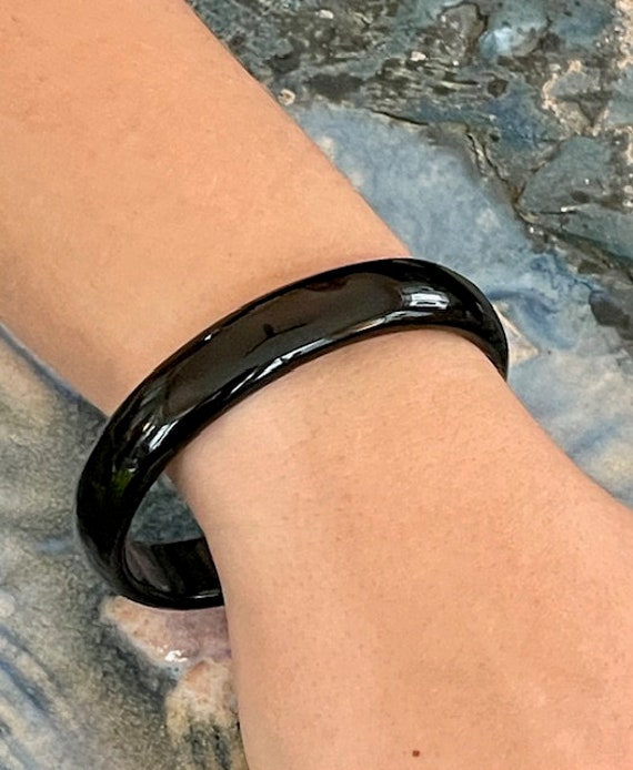 Sophisticated Mid Century Black Onyx Bangle Bracel