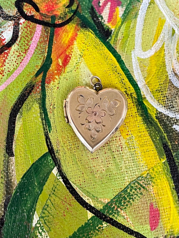 Art Nouveau Gold Filled Locket Pendant - image 1