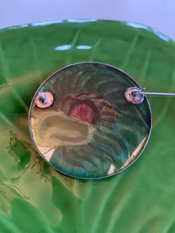 Vintage Sterling Cut Out Glass Eagle Brooch Pin - image 4