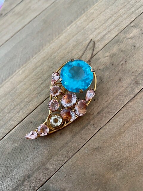 【ギフト】 Brooch Stone Glass Multi-color VOGUE / Vintage - Clip Dress その他
