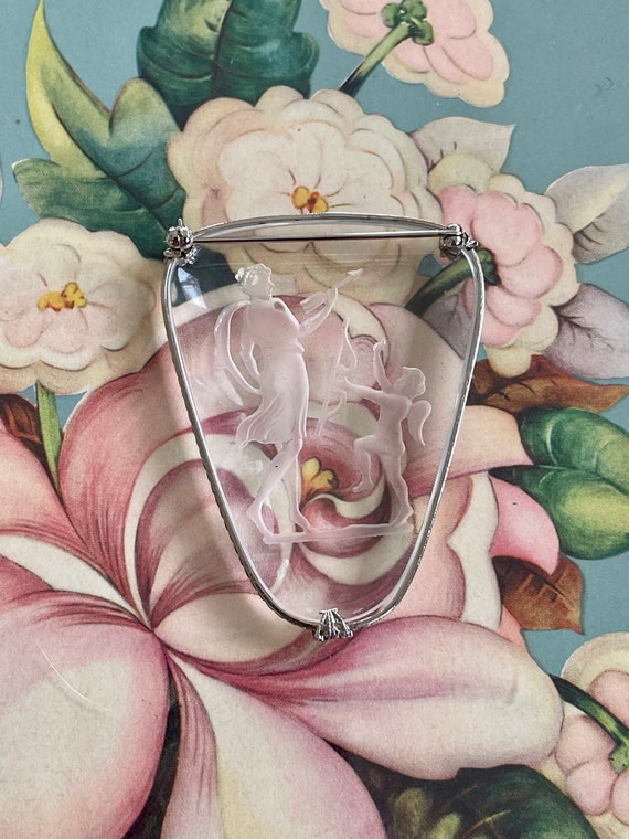 Whiting & Davis Intaglio Reversed Carved Crystal … - image 1