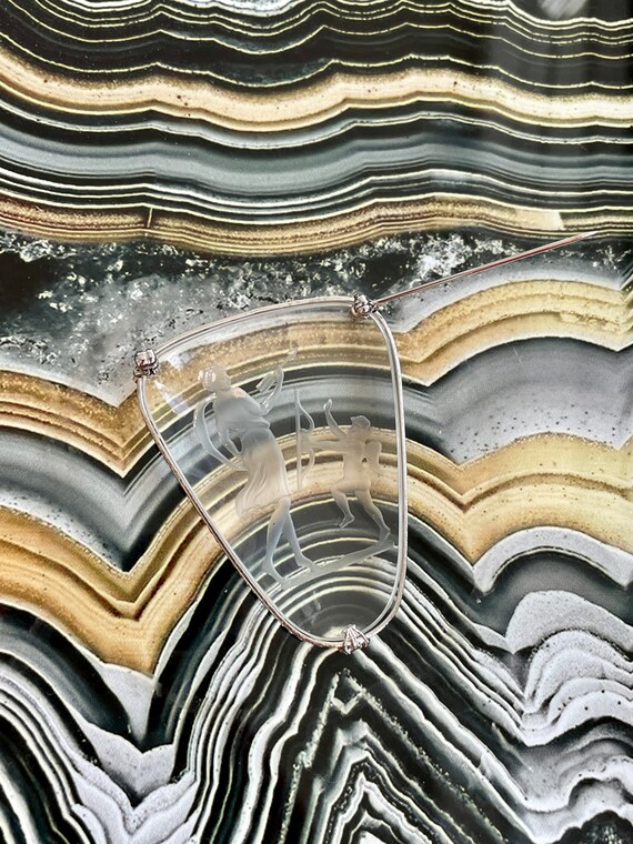 Whiting & Davis Intaglio Reversed Carved Crystal … - image 8