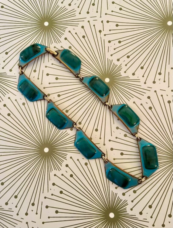 Kaye Denning Blue Bubble Enamel Necklace - Vintage - image 6