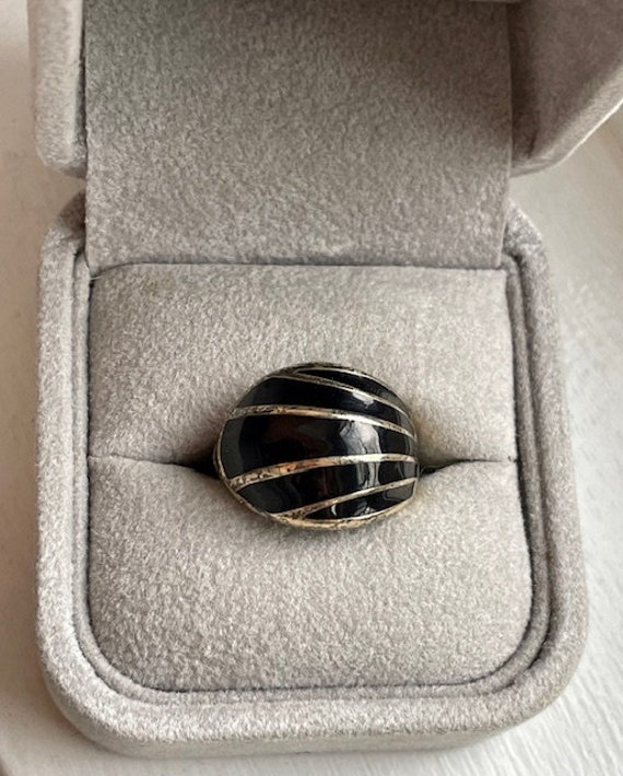 David Andersen Norway Sterling Silver Black Enamel