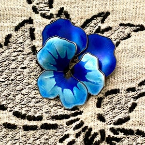 David Andersen Enamel Pansy Brooch - Etsy