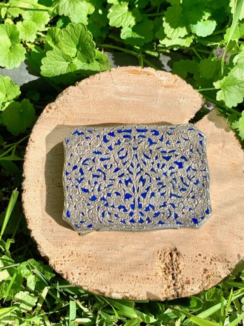 FREE SHIPPING Antique Plique a Jour Compact