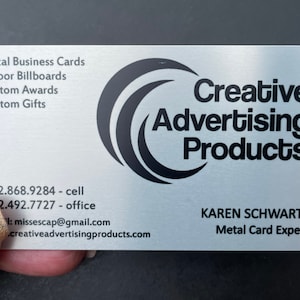 Aluminium business card for sublimation overprint - silver Dimension: 8,5 x  5,4 cm Colour: silver Quantity in package: 100
