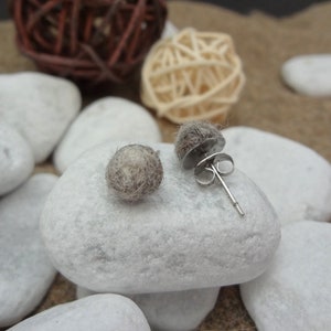 Stud earrings &quot;Dots&quot; made of animal hair, your animal is always with you, jewelry made of cat hair, dog hair, rabbit hair