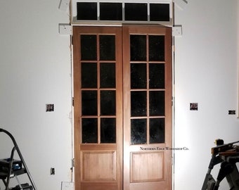 Custom built French doors perfect for a pantry door, home office doors, interior doors, with glass or solid, several wood species available.